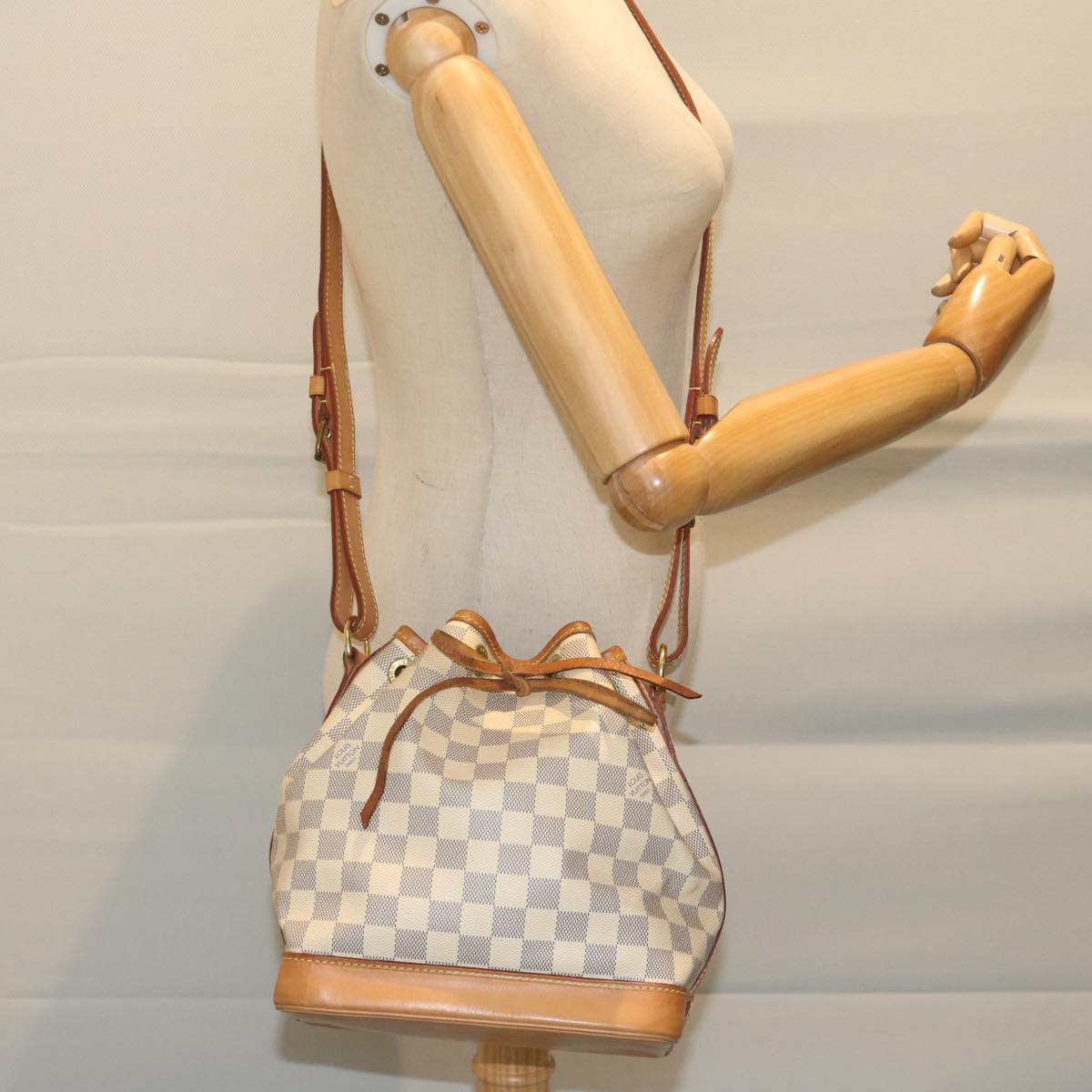 LOUIS VUITTON Damier Azur Noe BB Shoulder Bag N41220 LV Auth 63594A