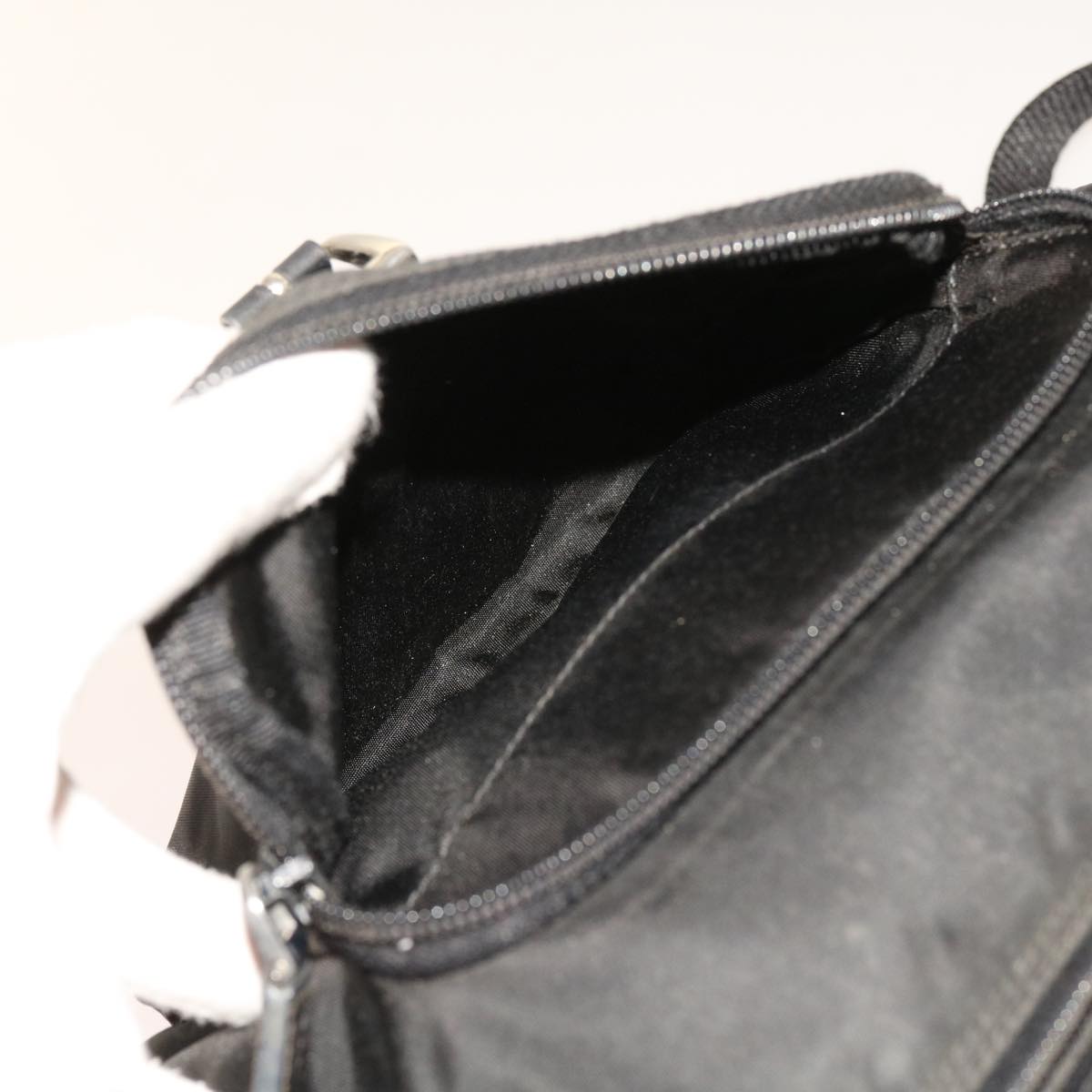 PRADA Shoulder Bag Nylon Black Auth 63639