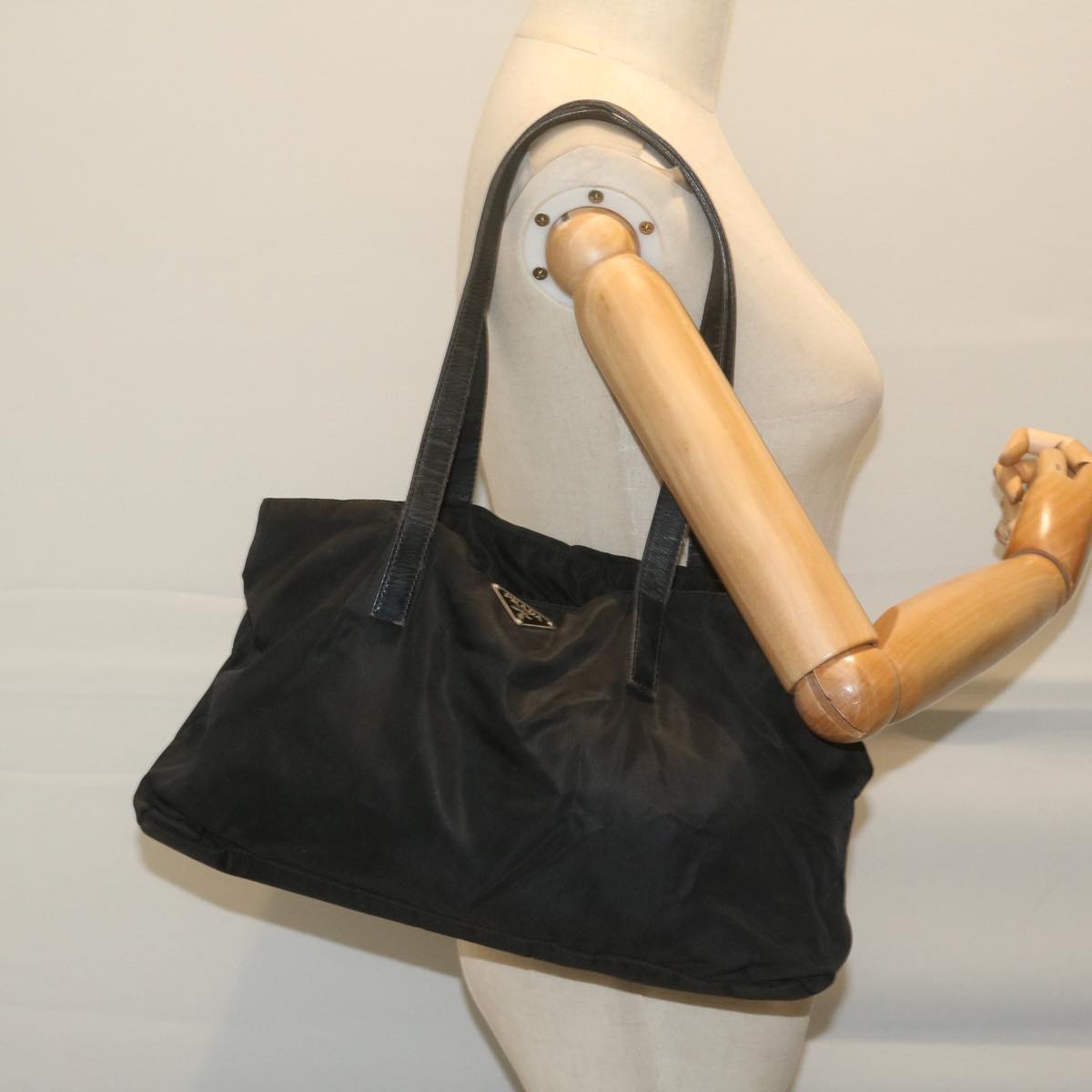 PRADA Shoulder Bag Nylon Black Auth 63675