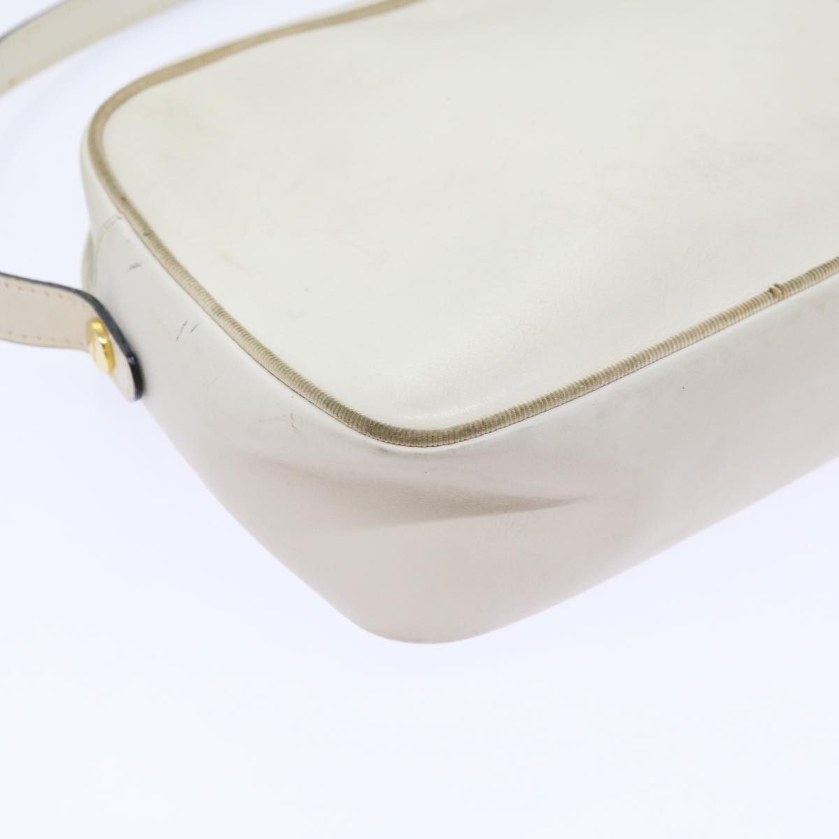 Salvatore Ferragamo Shoulder Bag Leather White Auth 63692