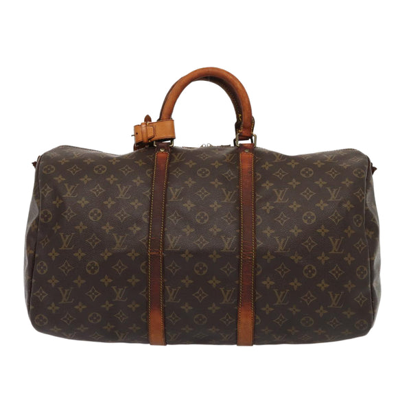LOUIS VUITTON Monogram Keepall Bandouliere 50 Boston Bag M41416 LV Auth 63736