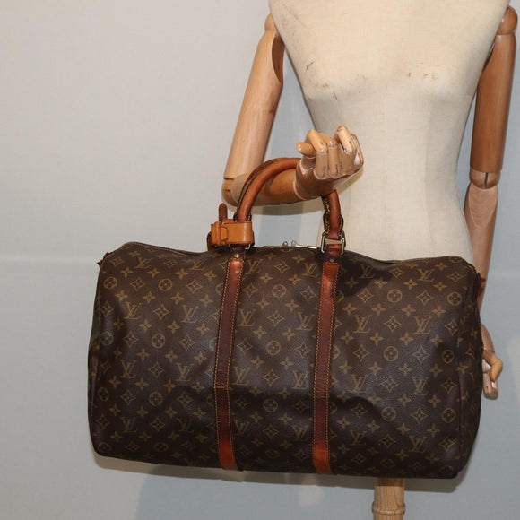 LOUIS VUITTON Monogram Keepall Bandouliere 50 Boston Bag M41416 LV Auth 63736