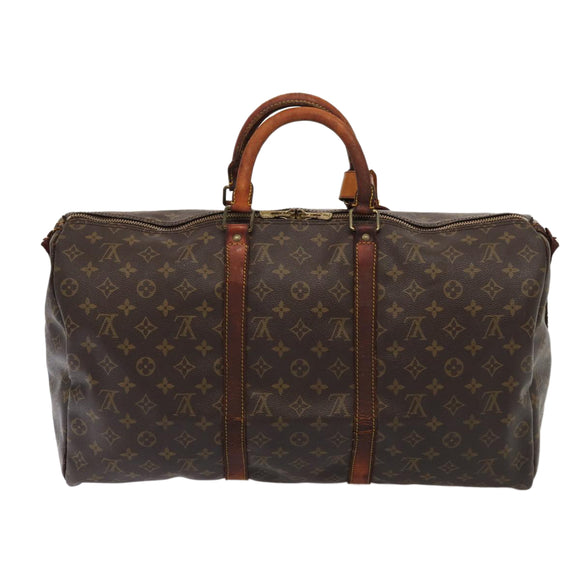 LOUIS VUITTON Monogram Keepall Bandouliere 50 Boston Bag M41416 LV Auth 63736