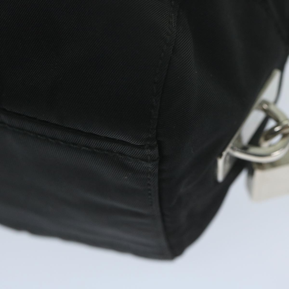 PRADA Hand Bag Nylon Black Auth 63754