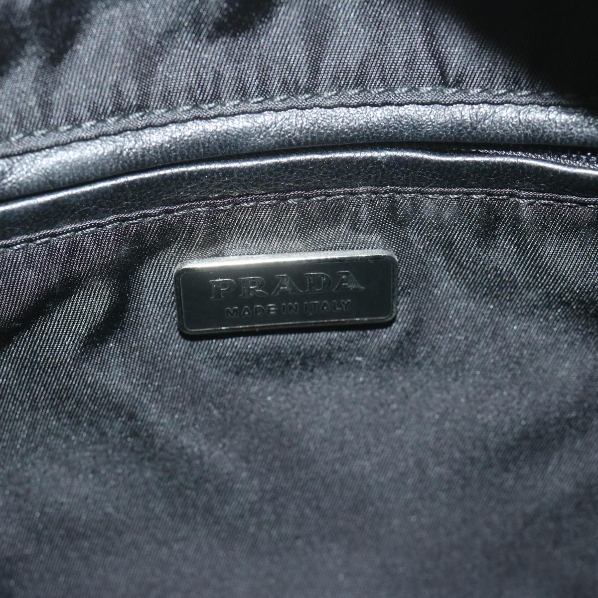PRADA Hand Bag Nylon Black Auth 63754