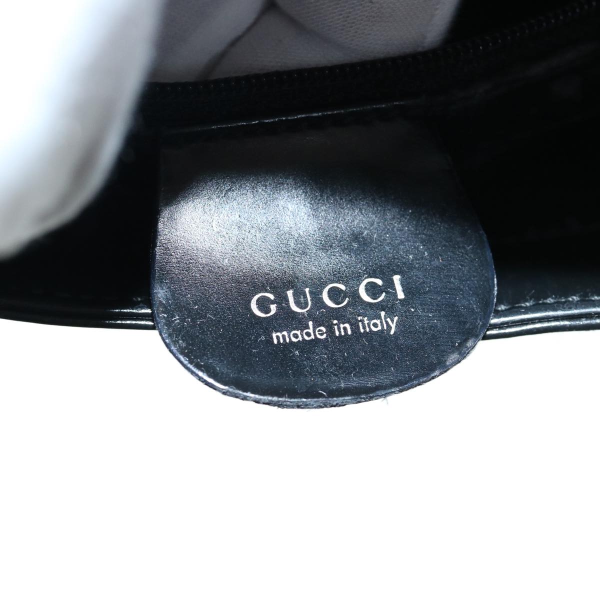 GUCCI Interlocking Shoulder Bag Patent leather Black 000 0506 Auth 63764