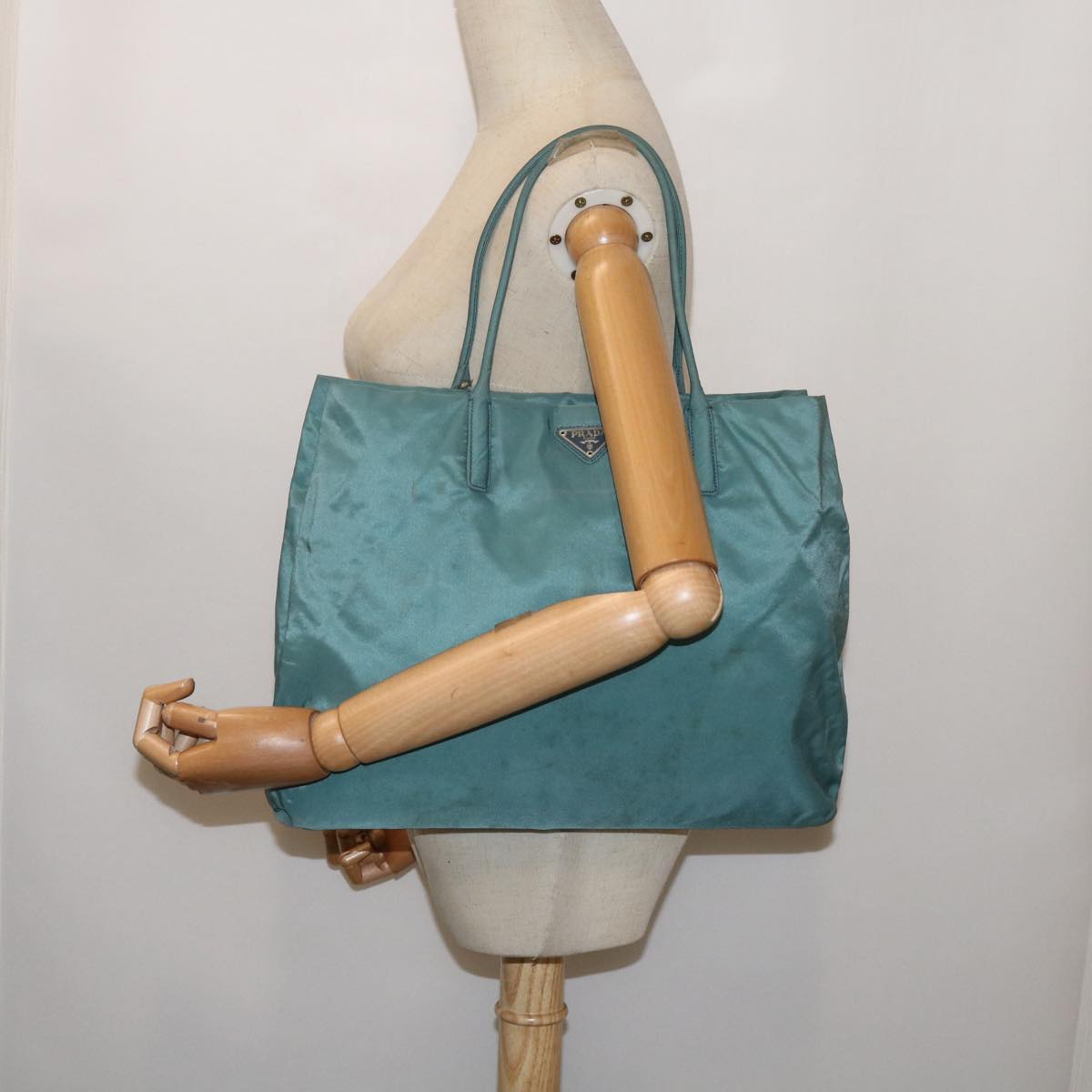 PRADA Hand Bag Nylon Blue Auth 63795