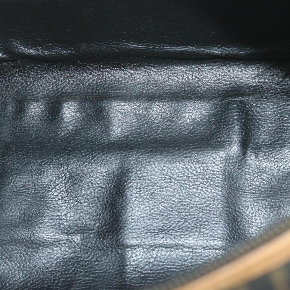 FENDI Zucca Canvas Hand Bag Black Brown Auth 63796