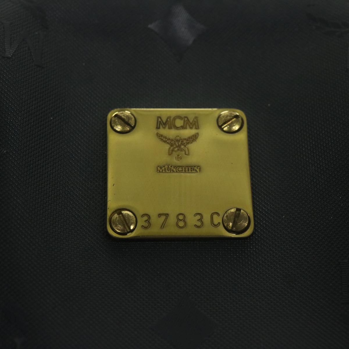 MCM Vicetos Logogram Hand Bag Coated Canvas Black Auth 63827