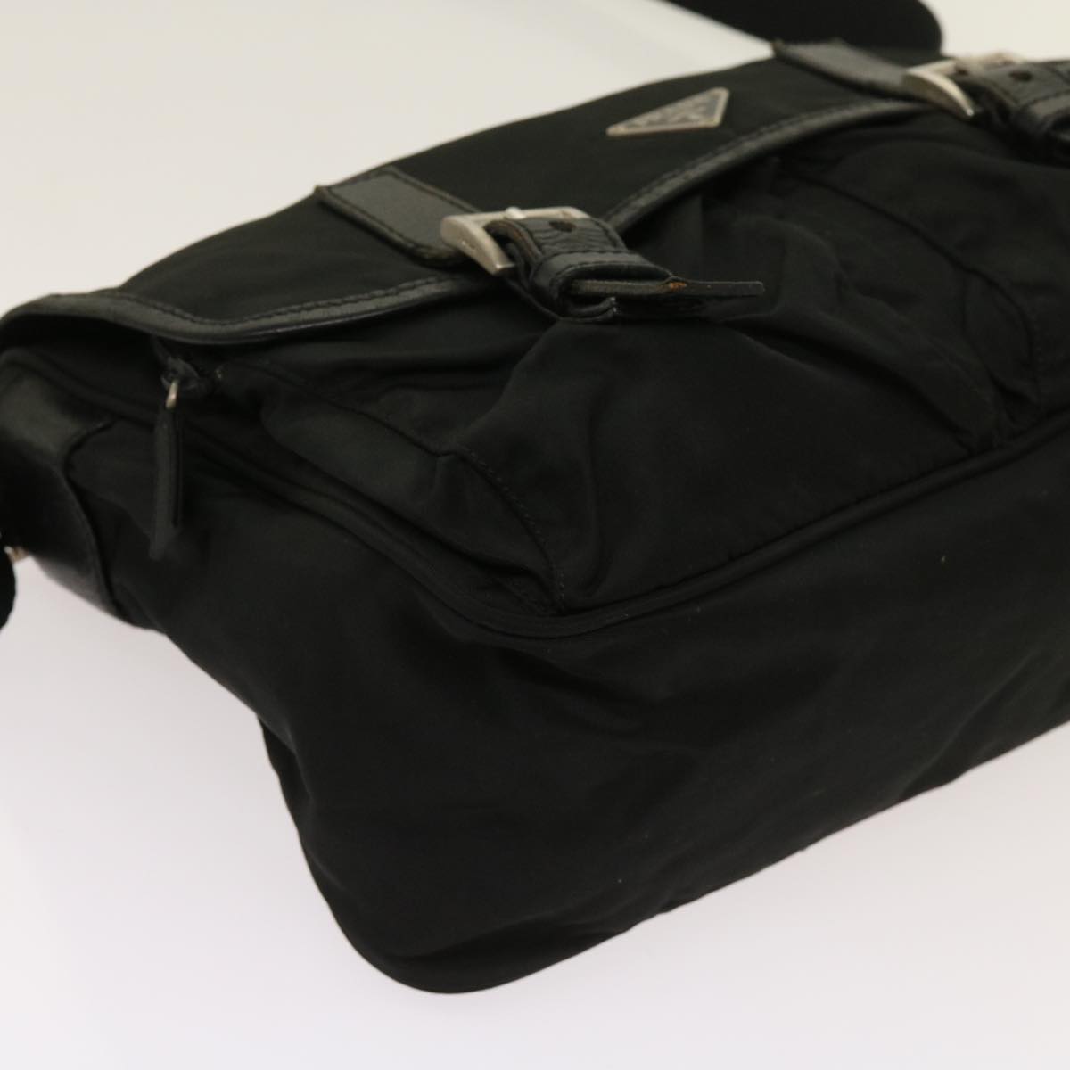 PRADA Shoulder Bag Nylon Black Auth 63850