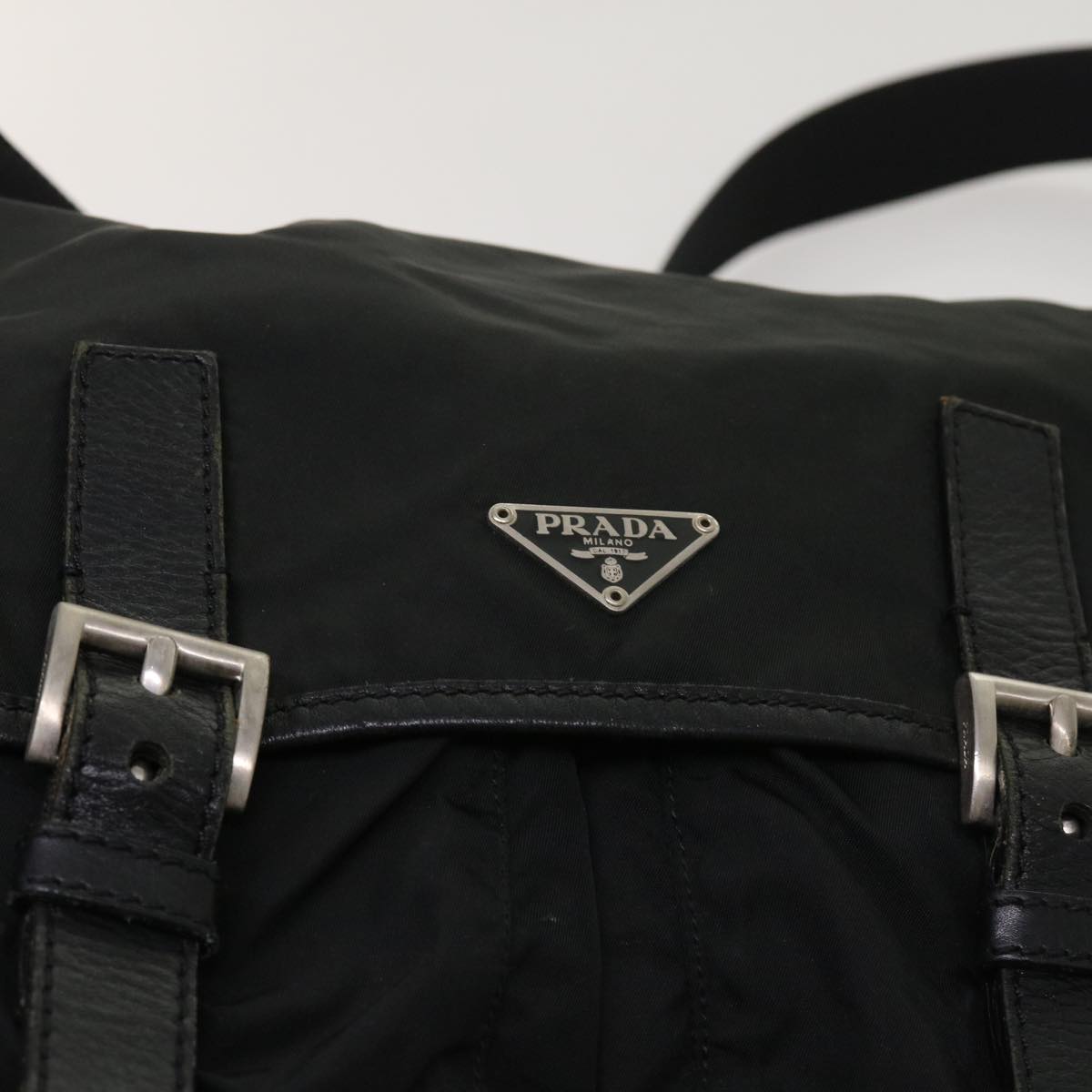 PRADA Shoulder Bag Nylon Black Auth 63850