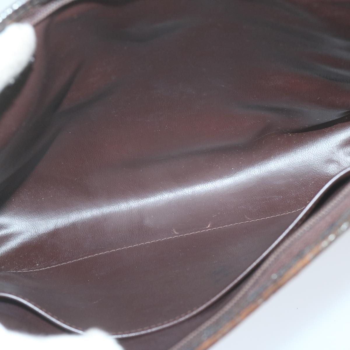 Burberrys Saint Laurent Clutch Bag PVC Leather 3Set Black Beige Auth 63887