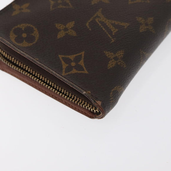 LOUIS VUITTON Monogram Porte Monnaie Zip Long Wallet M61727 LV Auth 63890