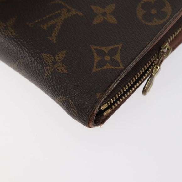 LOUIS VUITTON Monogram Porte Monnaie Zip Long Wallet M61727 LV Auth 63890