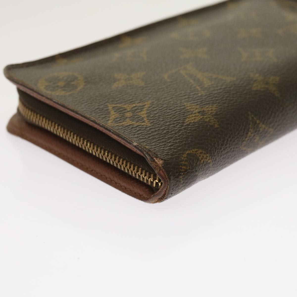 LOUIS VUITTON Monogram Porte Monnaie Zip Long Wallet M61727 LV Auth 63890