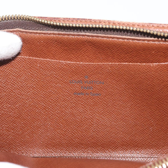 LOUIS VUITTON Monogram Porte Monnaie Zip Long Wallet M61727 LV Auth 63890
