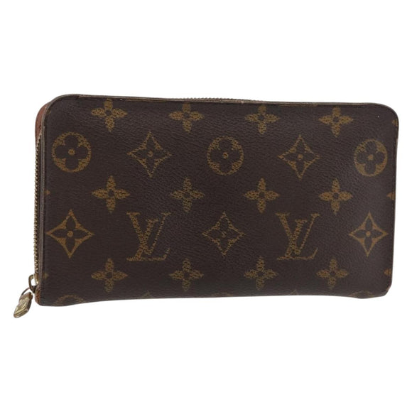 LOUIS VUITTON Monogram Porte Monnaie Zip Long Wallet M61727 LV Auth 63890