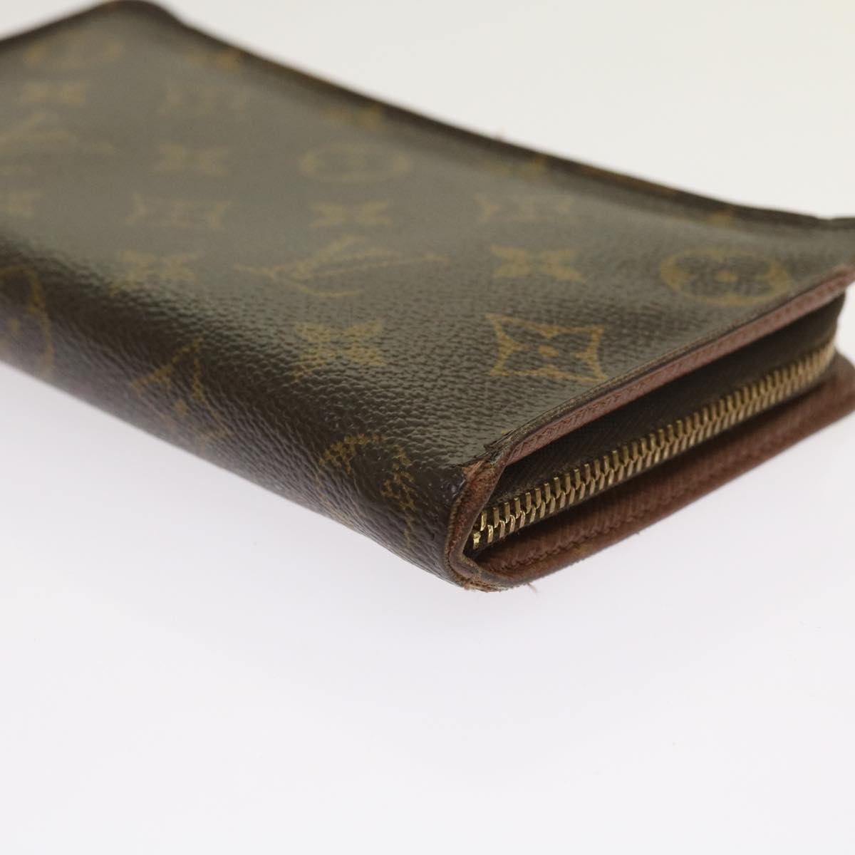 LOUIS VUITTON Monogram Porte Monnaie Zip Long Wallet M61727 LV Auth 63890