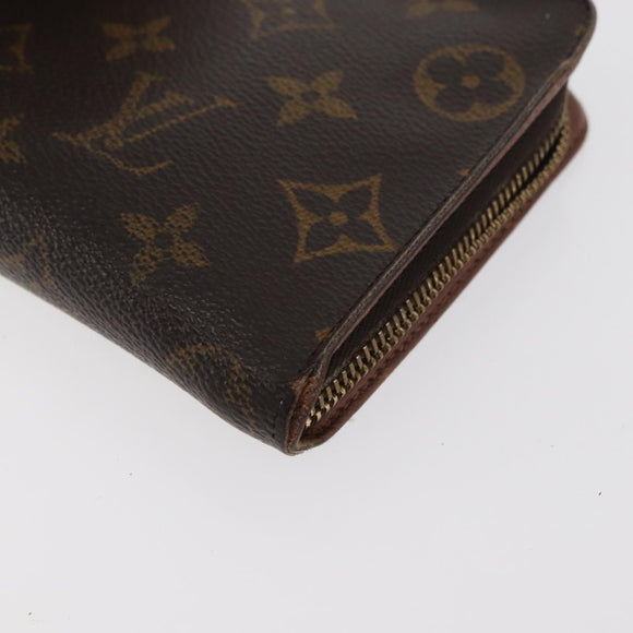 LOUIS VUITTON Monogram Porte Monnaie Zip Long Wallet M61727 LV Auth 63890
