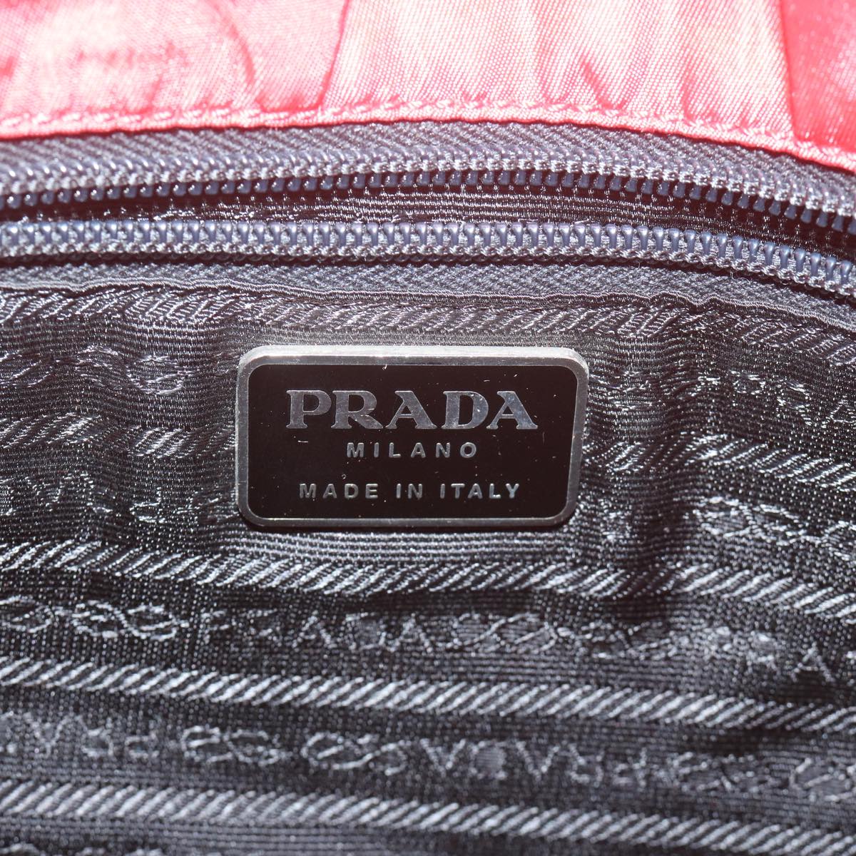 PRADA Hand Bag Nylon Red Auth 63900
