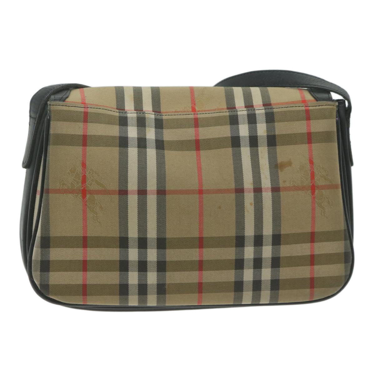 Burberrys Nova Check Shoulder Bag Canvas Beige Auth 63902