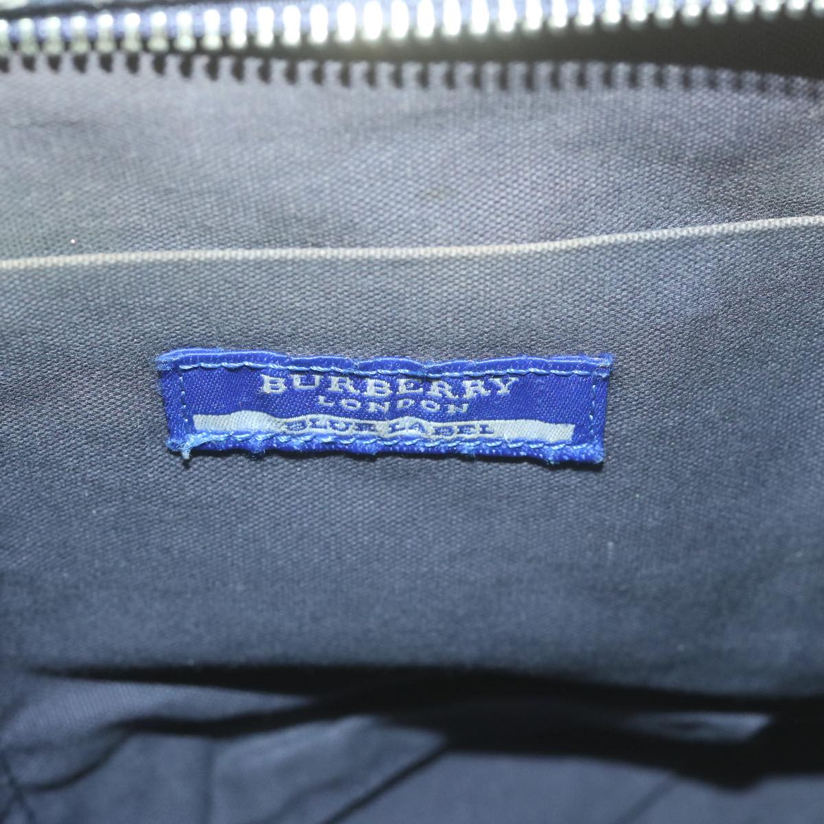 BURBERRY Nova Check Blue Label Shoulder Bag Nylon White Auth 63904