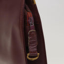 CARTIER Clutch-Tasche Leder Weinrot Original 63905-8