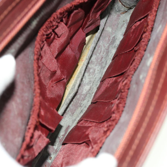 CARTIER Clutch-Tasche Leder Weinrot Original 63905