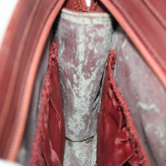 CARTIER Clutch-Tasche Leder Weinrot Original 63905