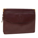 CARTIER Clutch-Tasche Leder Weinrot Original 63905-1