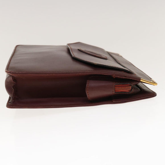 CARTIER Clutch-Tasche Leder Weinrot Original 63905