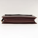 CARTIER Clutch-Tasche Leder Weinrot Original 63905-6