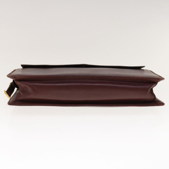 CARTIER Clutch-Tasche Leder Weinrot Original 63905