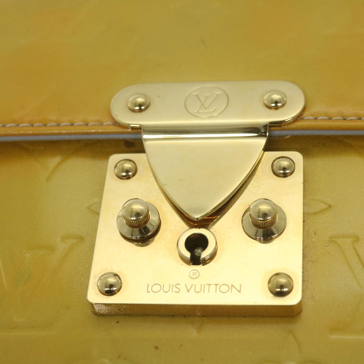 LOUIS VUITTON Monogram Vernis Spring Street Hand Bag Gris M91029 LV Auth 63927