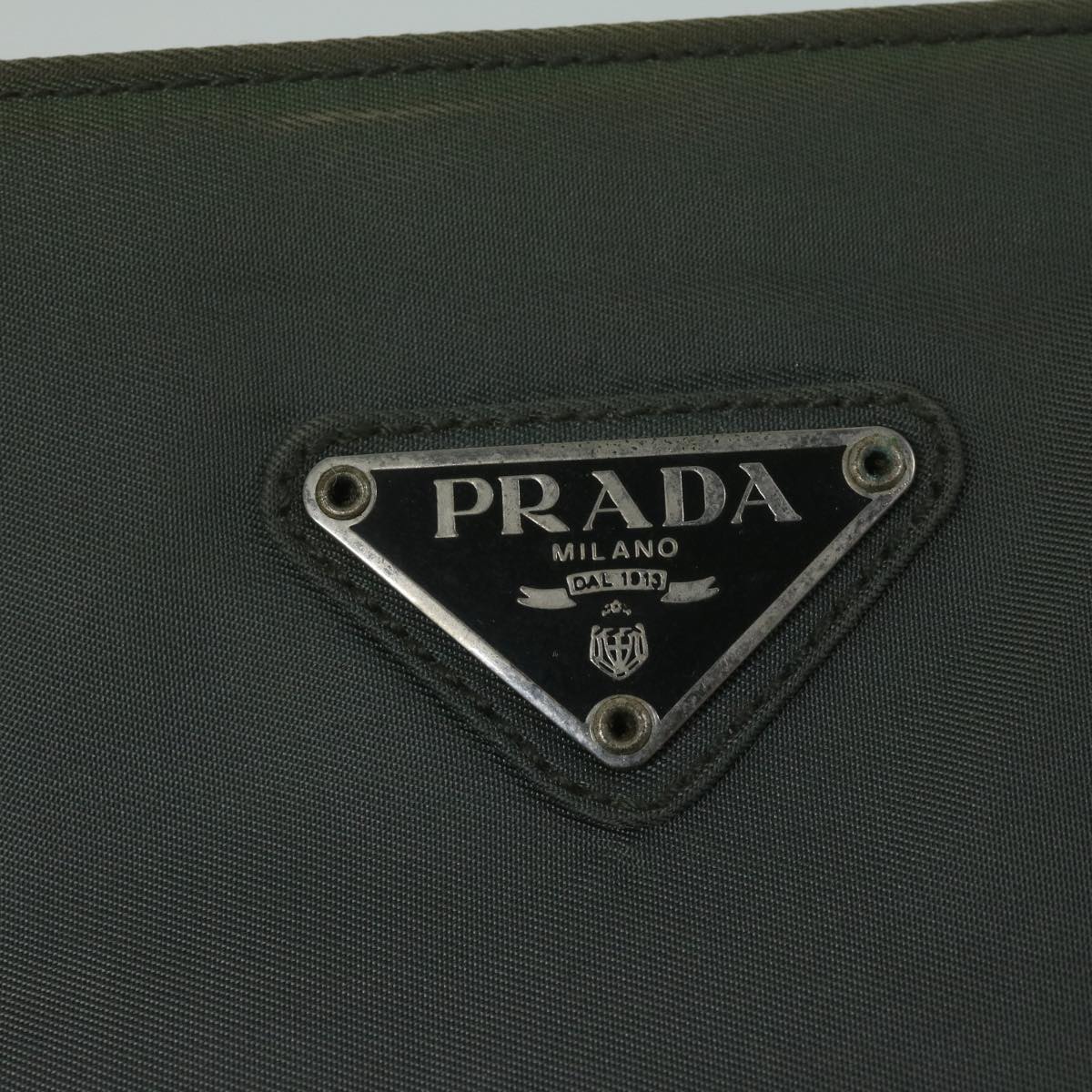 PRADA Hand Bag Nylon Khaki Auth 63982