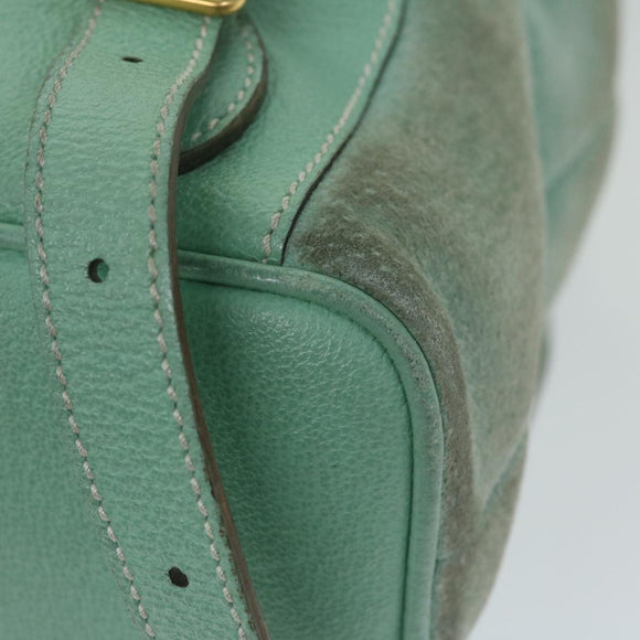 GUCCI Bamboo Backpack Suede Light Blue Auth 63986