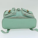 GUCCI Bamboo Backpack Suede Light Blue Auth 63986-5
