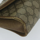 GUCCI GG Canvas Web Sherry Line Clutch Bag PVC Beige Green Red Auth 64005-14