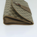 GUCCI GG Canvas Web Sherry Line Clutch Bag PVC Beige Green Red Auth 64005-3