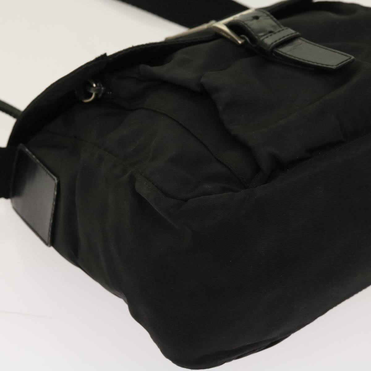 PRADA Shoulder Bag Nylon Black Auth 64011