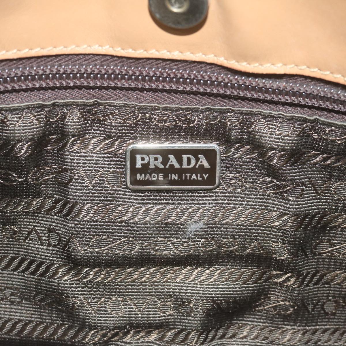 PRADA Shoulder Bag Leather Brown Auth 64047