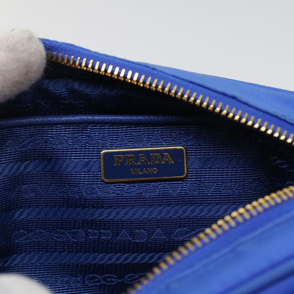 PRADA Shoulder Bag Nylon Blue Auth 64052