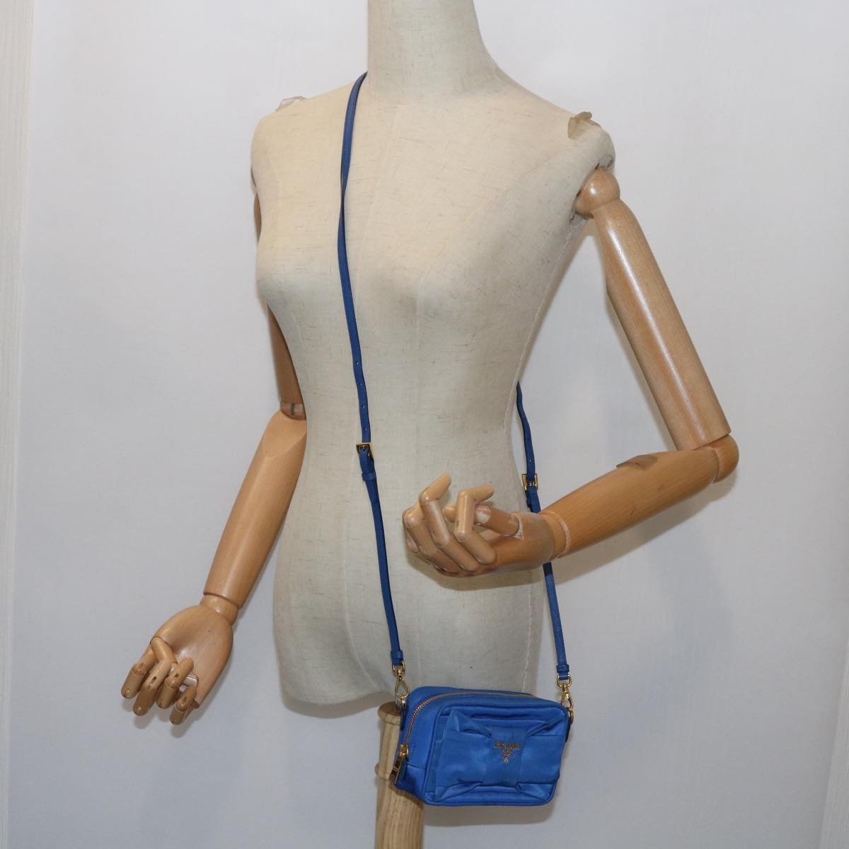 PRADA Shoulder Bag Nylon Blue Auth 64052