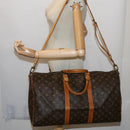 LOUIS VUITTON Monogram Keepall Bandouliere 50 Boston Bag M41416 LV Auth 64105-22