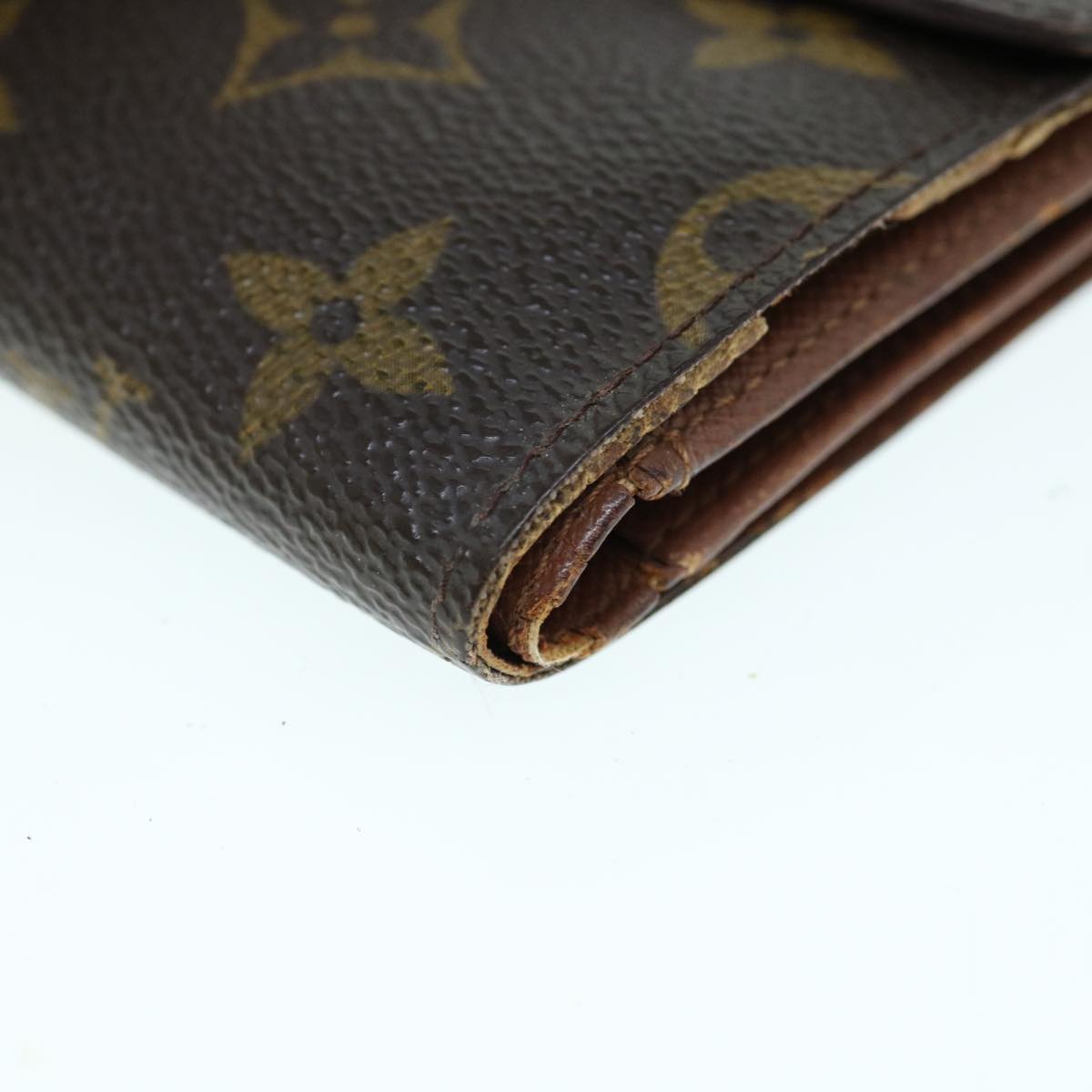 LOUIS VUITTON Monogram Porte Tresor Etui Chequier Wallet M61200 LV Auth 64121