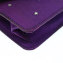 CELINE Chain Pouch Satin Purple Auth 64134-14
