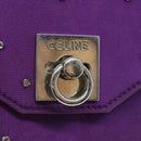 CELINE Chain Pouch Satin Purple Auth 64134-10