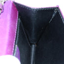 CELINE Chain Pouch Satin Purple Auth 64134-18