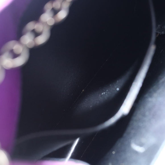 CELINE Chain Pouch Satin Purple Auth 64134
