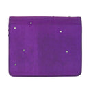 CELINE Chain Pouch Satin Purple Auth 64134-2